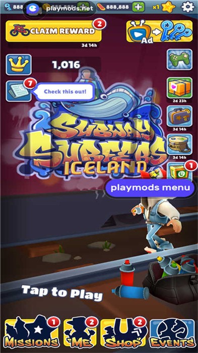 地铁跑酷playmods全地图福利版截图1
